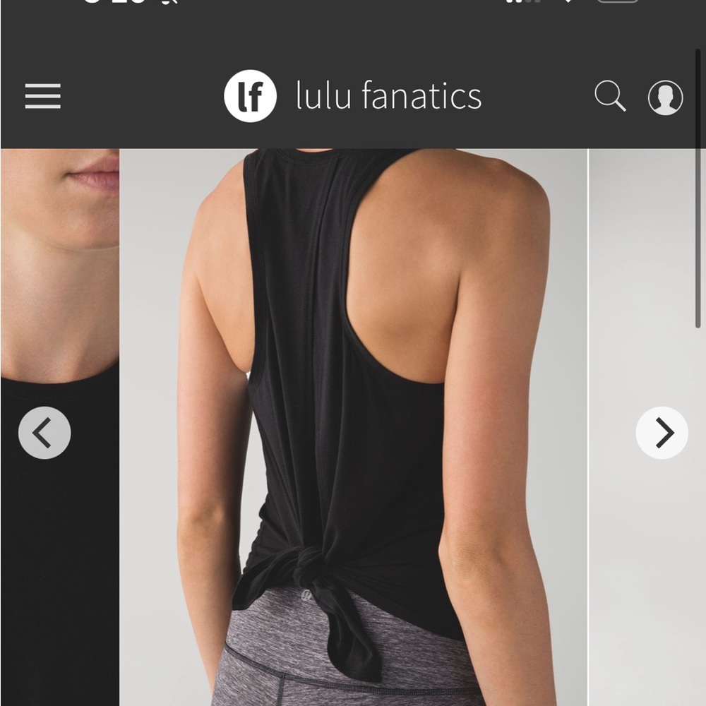 lululemon athletica Black Vitasea Tank Top, size 6